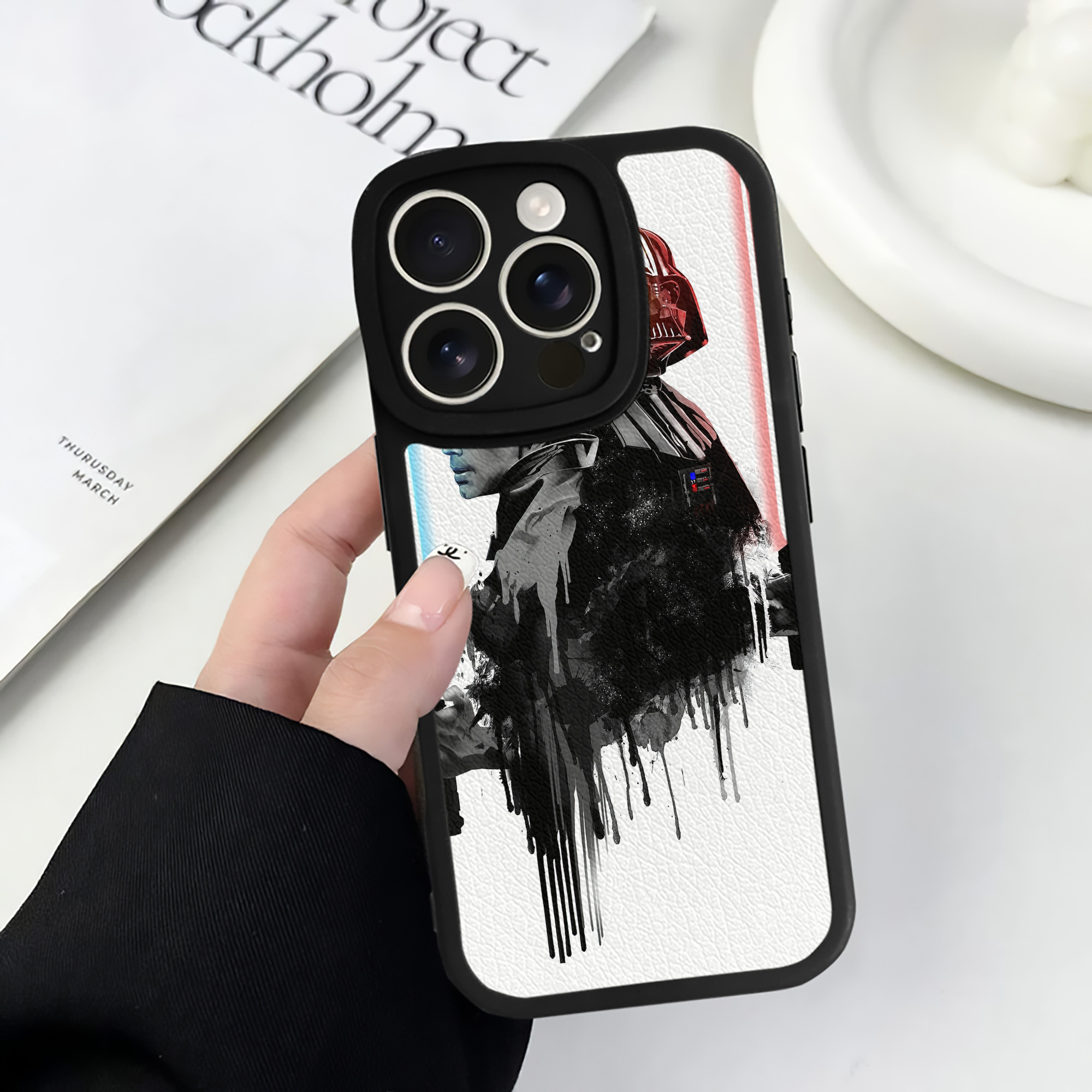 （画像用） スター・ウォーズ Star Wars 【iPhone 16シリーズ対応】シリコンスマホケース（レザー調） 材質：シリコン